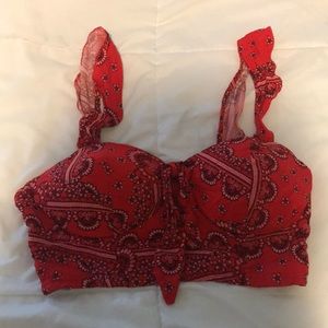 Red Bandana Crop Top